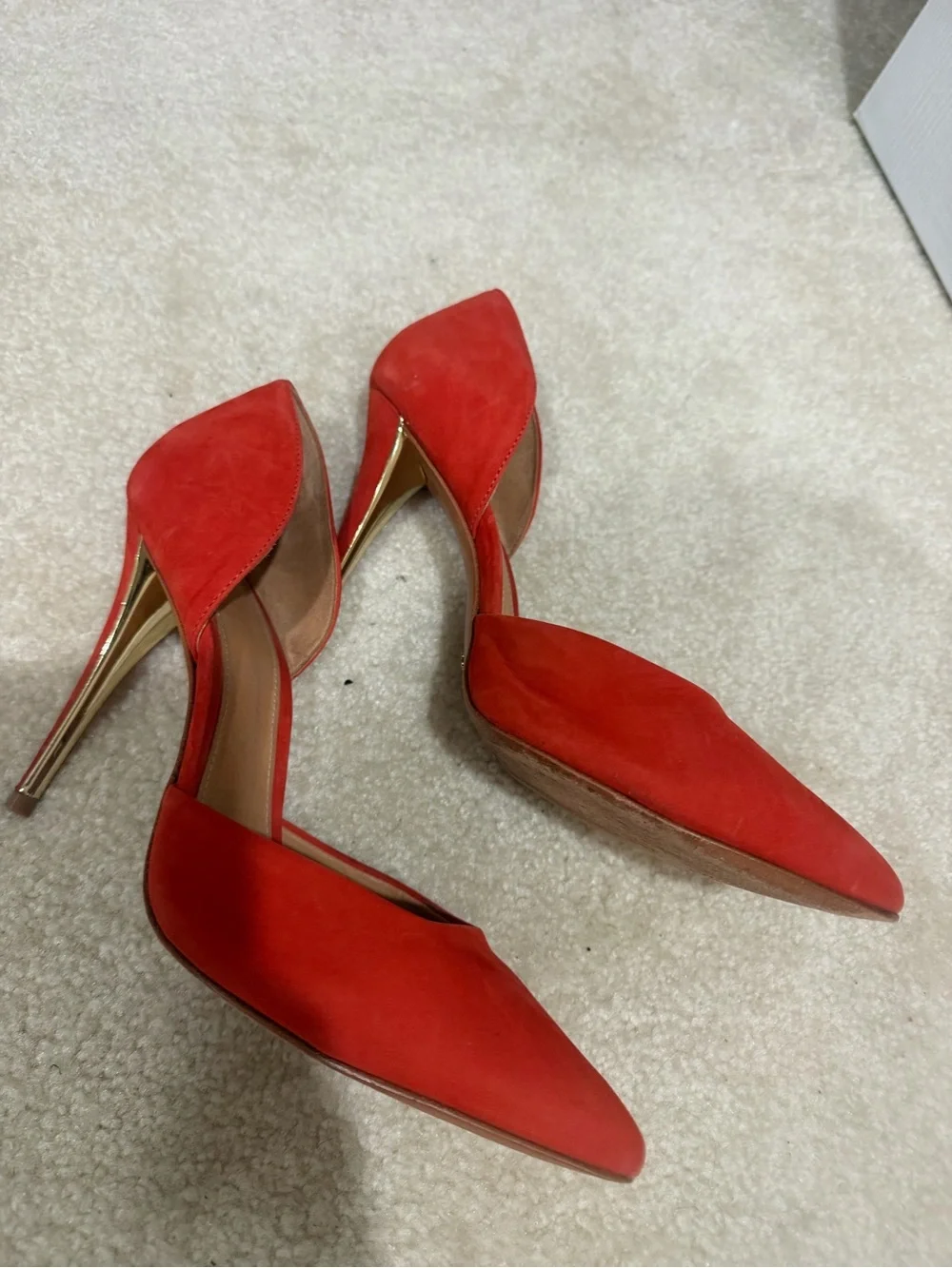 SCHUTZ Red Pointed-Toe D'Orsay Pumps